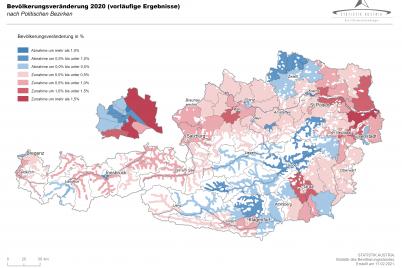 Starker Bevölkerungsanstieg im Speckgürtel, während das Waldviertel ausdünnt