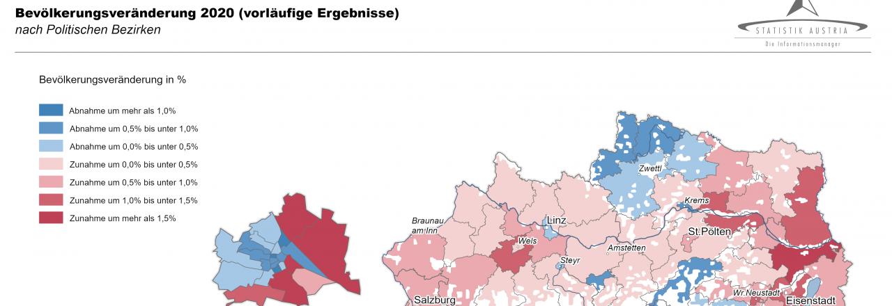 Starker Bevölkerungsanstieg im Speckgürtel, während das Waldviertel ausdünnt