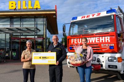 BILLA sagt Danke der Freiwilligen Feuerwehr und seinem Filialteam in Retz 