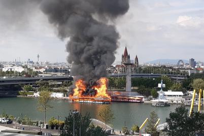 Donauinsel-Lokal in Flammen aufgegangen