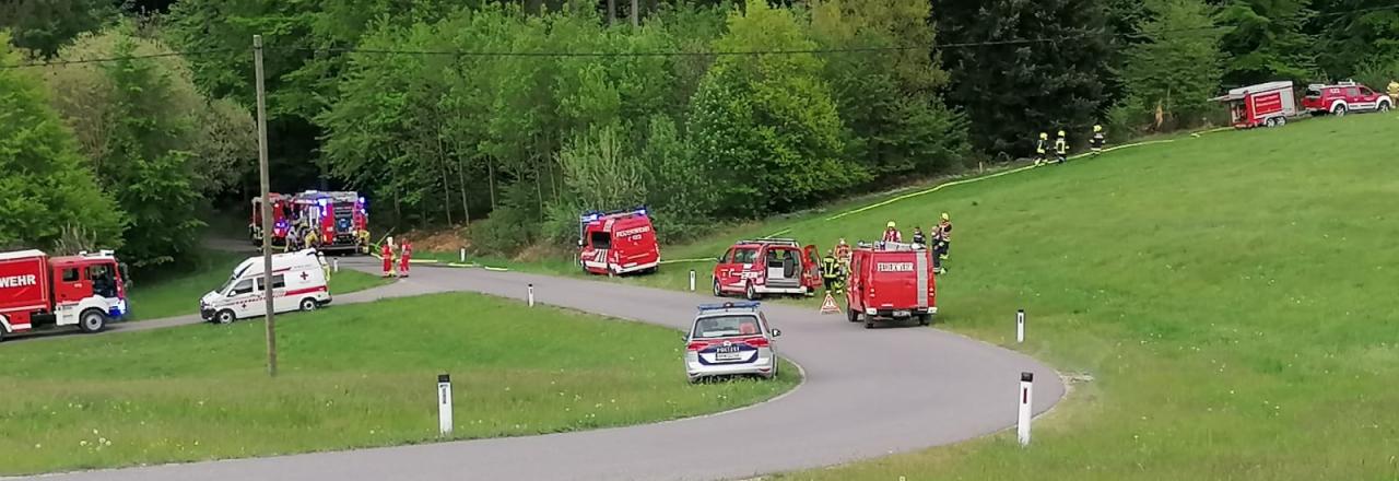 Harvester stand in Vollbrand als Einsatzkräfte ankamen