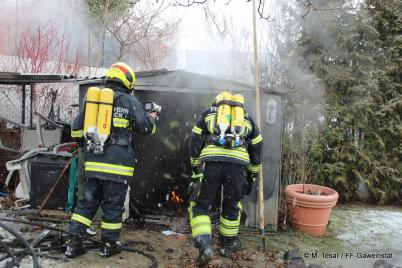 Brand einer Gartenhütte