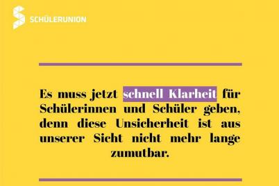 Schülerunion begrüßt Schulöffnung für Absolvent/innen