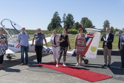 Flugzeugtaufe und Flug nach Mistelbach im Rahmen der Städtepartnerschaft