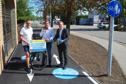 Fertiggestellte Radwegverbindung in Strasshof an der Nordbahn