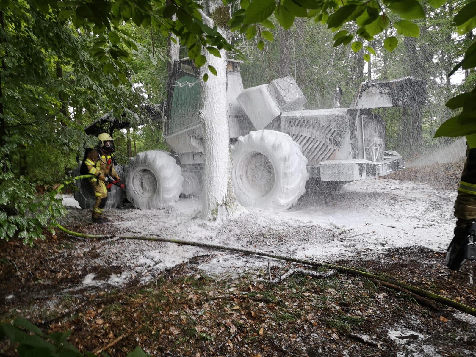 Brand eines Harvester